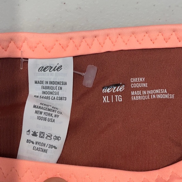 NEW Aerie Brown Lined fluorescent Strappy Cheeky Bikini Bottoms Women’s Size XL - Picture 2 of 4